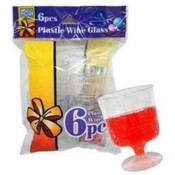 Wine Glass, Plastic 6Pc Clear Only