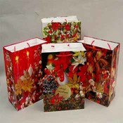 4 Assorted Large Pointsettia Bags