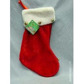 Stocking W/Gold Bell Christmas