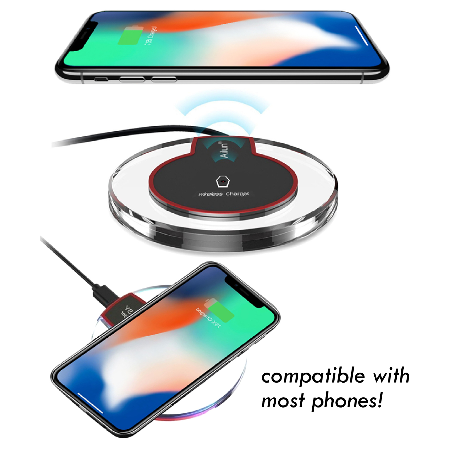 Wholesale Wireless Phone Charger 2.1 AMP, Assorted