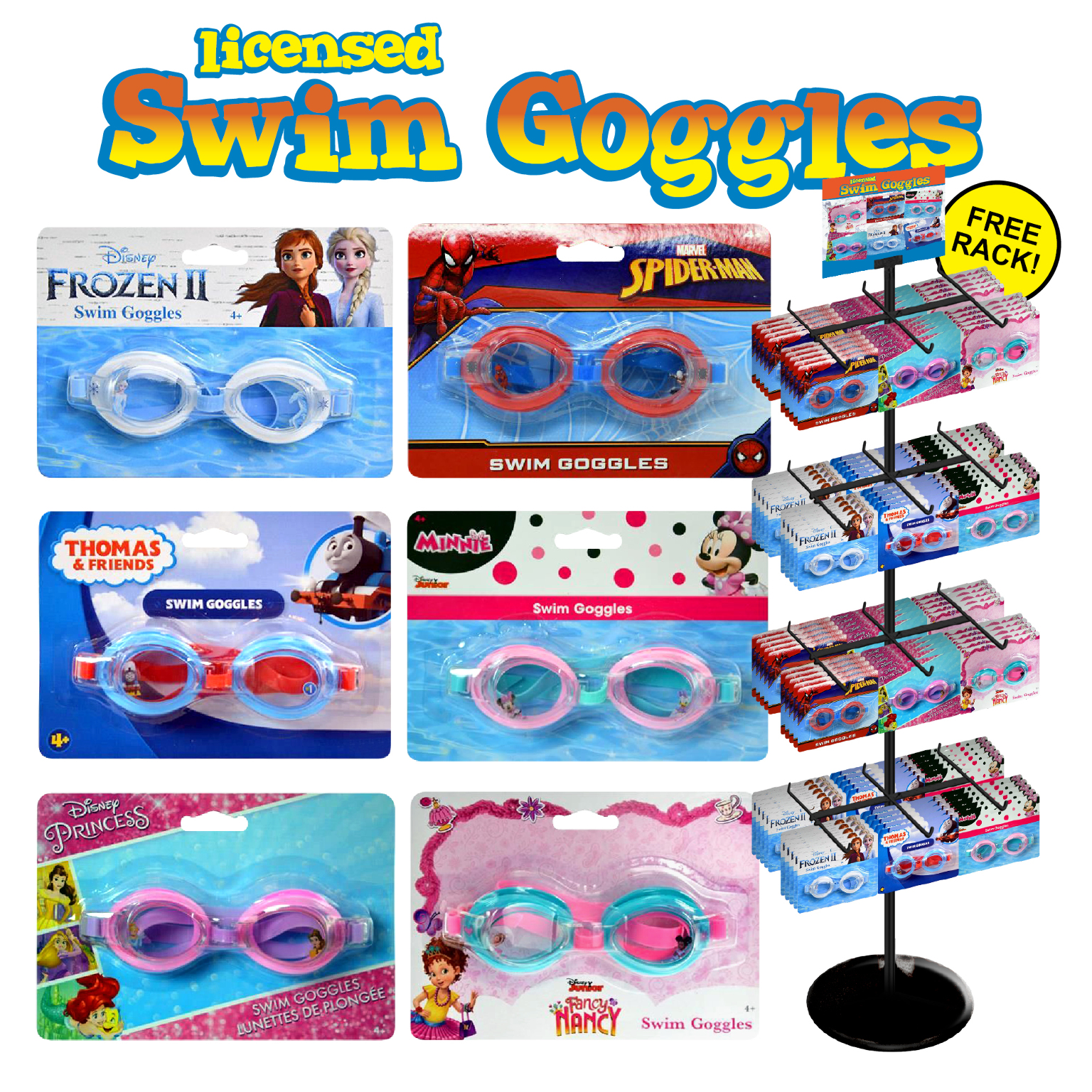 Wholesale Licensed Swim Goggles Assorted DollarDays