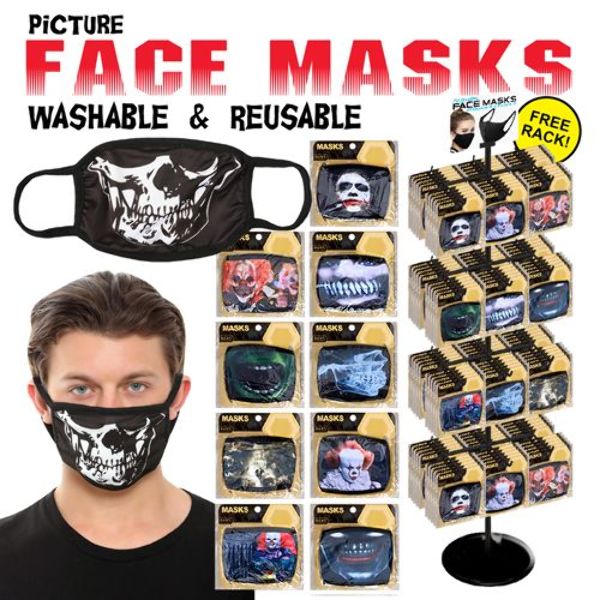 Wholesale 288piece Reusable Custom Print Face Masks Display