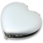 Blank Aluminum Compact Mirror Heart Silver