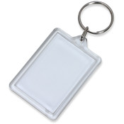 Large Blank Plastic Key Chain Rectangle