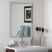 Frameless Etched Bathroom and Wall Mirror