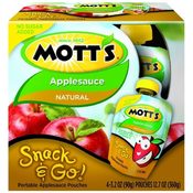 Mott's Natural Snack and Go Applesauce 4 Pack