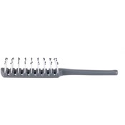 Hairbrush, Vented w/ Plastic Bristles, Gray - CASE