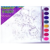 Learn To Paint set -  8 Paints + Brush + 4 Designs