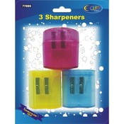 Pencil Sharpeners - double hole - 3 pack Wholesale Bulk