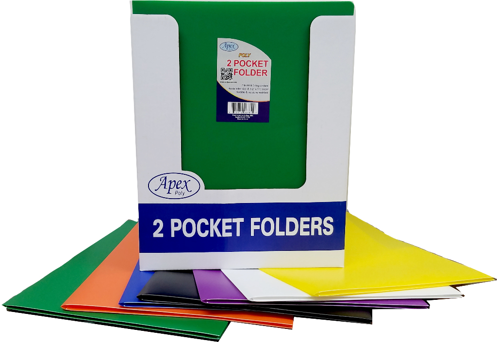 Wholesale 2 Pocket Poly Folders in Assorted Colors (SKU 1982017) DollarDays