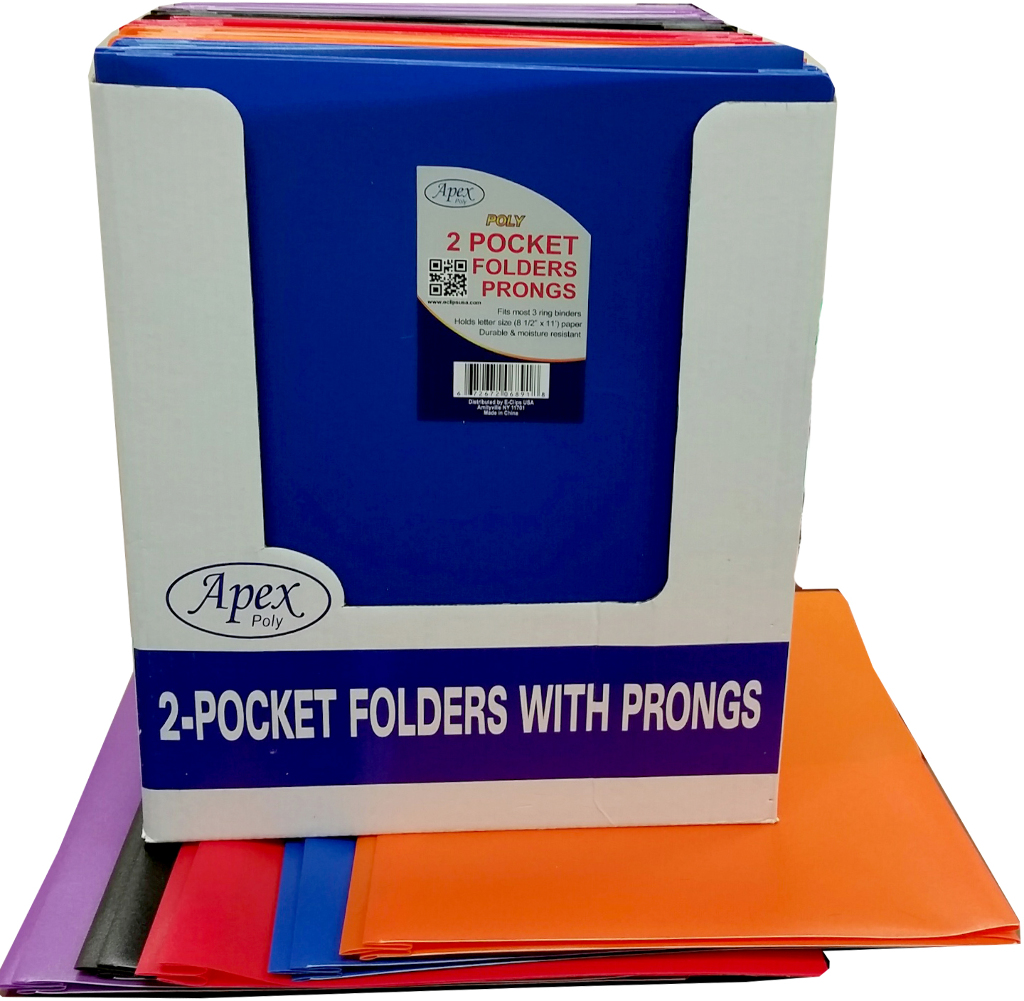 Wholesale Premium Plastic Two Pocket 3 Prong Folders (SKU