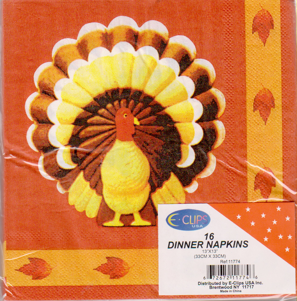 Wholesale Turkey Dinner Napkins 16 Count (SKU 2282728) DollarDays