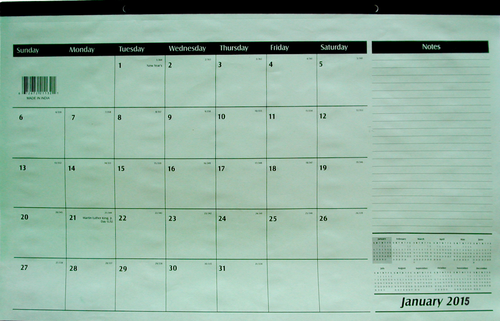 Wholesale Desk Blotter 2015 Calender 11" x 17" DollarDays