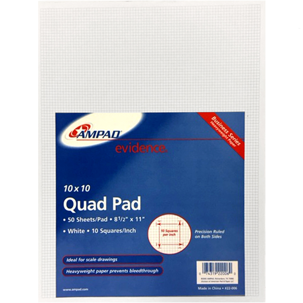 Wholesale Quad Pad, 8.5" x 11", 50 sheets (SKU 2303710) DollarDays