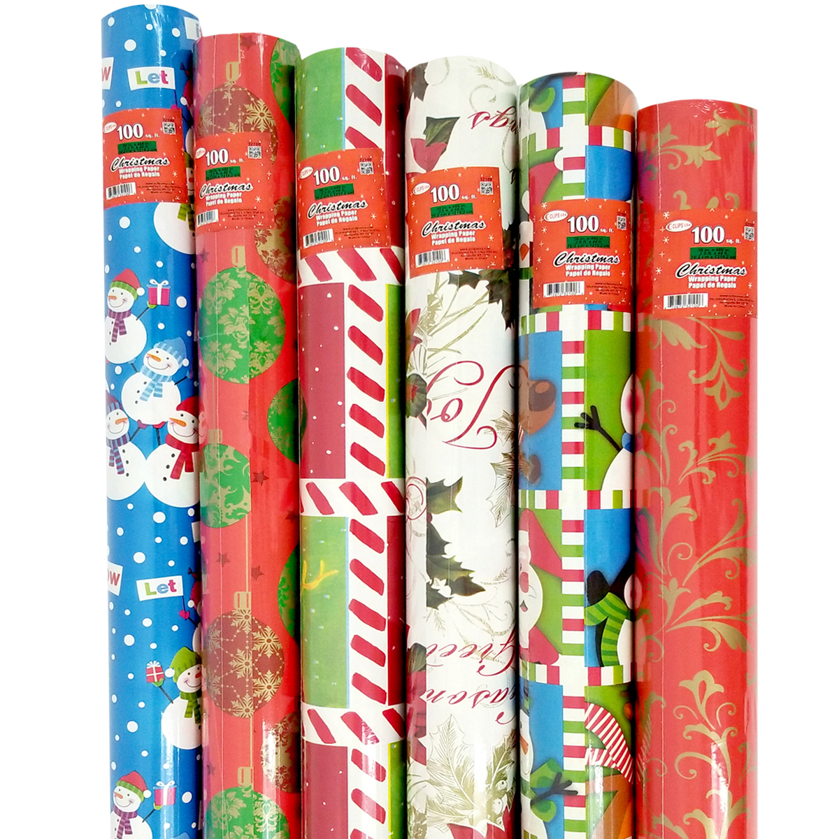 Wholesale Christmas Gift Wrap Rolls - 100 sq.ft (SKU 2341847) DollarDays