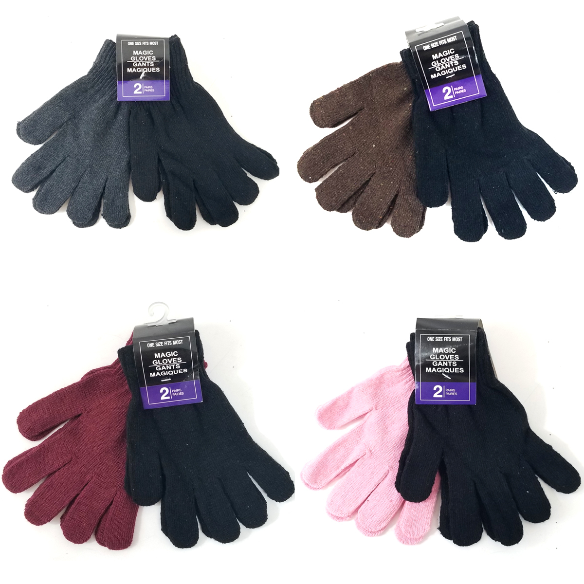 Wholesale 2 Pack Magic Knit Gloves Assorted DollarDays