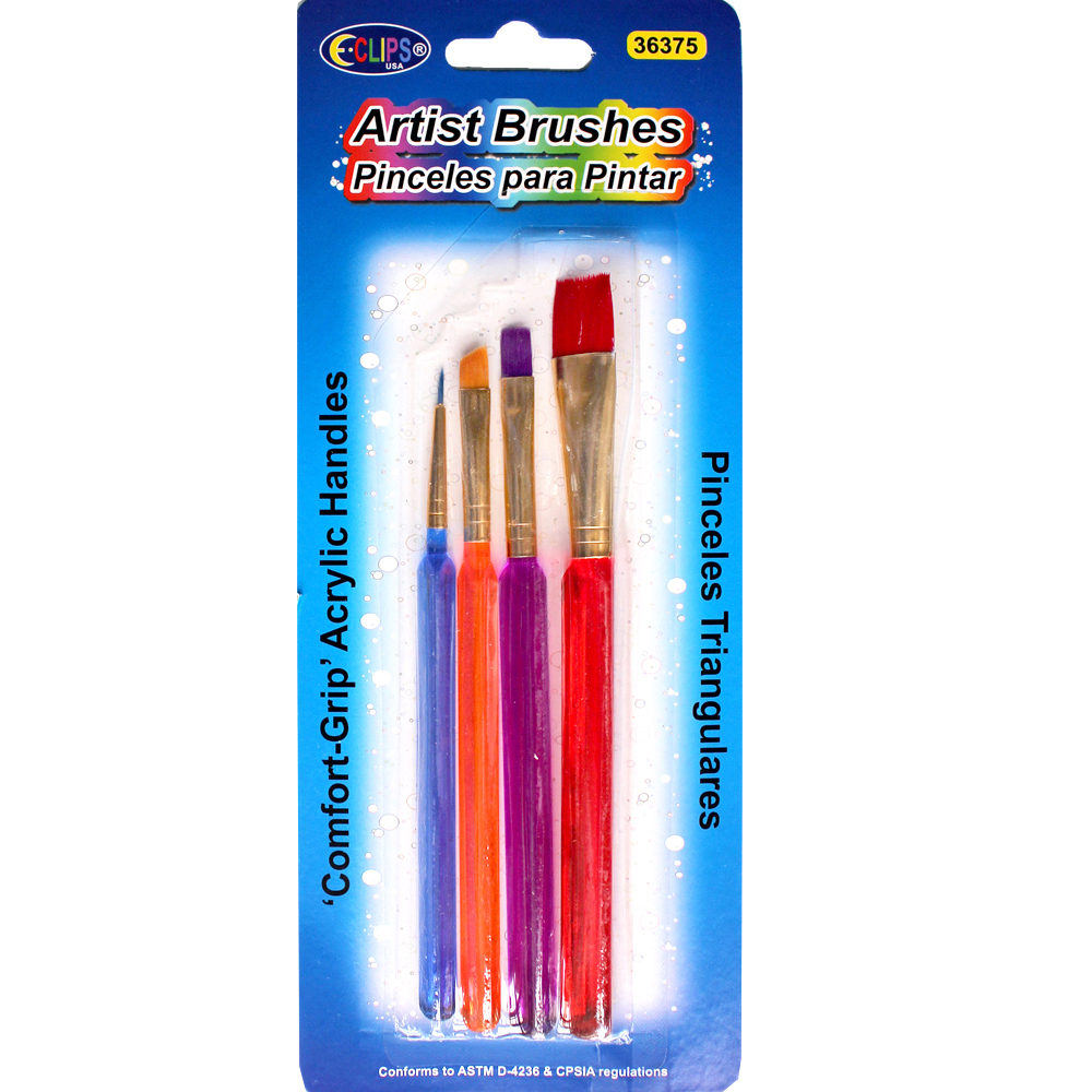 Wholesale Comfort Grip Artist Brushes with Acrylic Handles (SKU 2317448