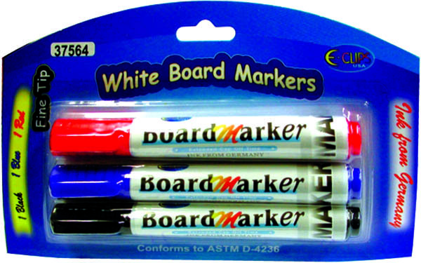 Wholesale Dry Erase Markers - Fine Tip - 3 Pack.(24x.01)