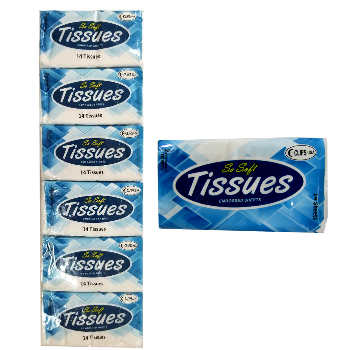 Wholesale Pocket Facial Tissue 2 Ply, 14 Quality Embossed