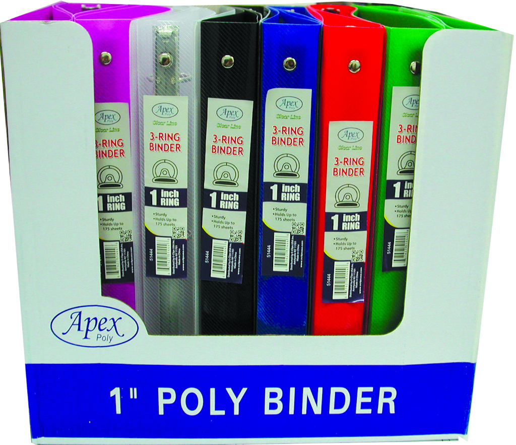 Wholesale Translucent Vinyl 1 Inch 3 Ring Binder (SKU 1858061) DollarDays