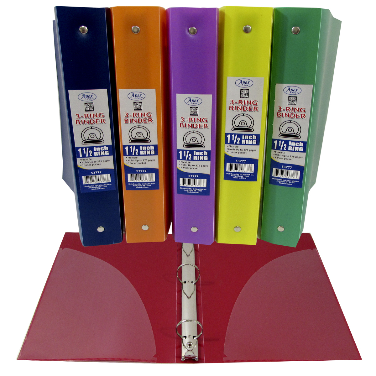 Wholesale 1.5" Poly Binders 6 Assorted Colors DollarDays