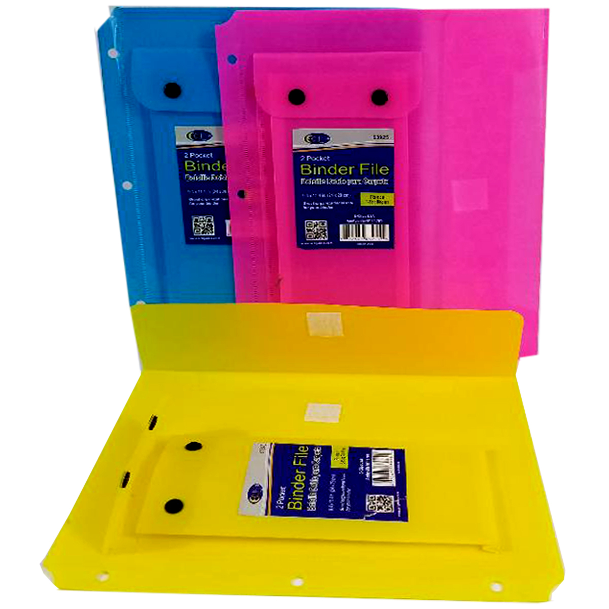 Wholesale Binder Files Assorted Neon Colors, 2 Pockets DollarDays