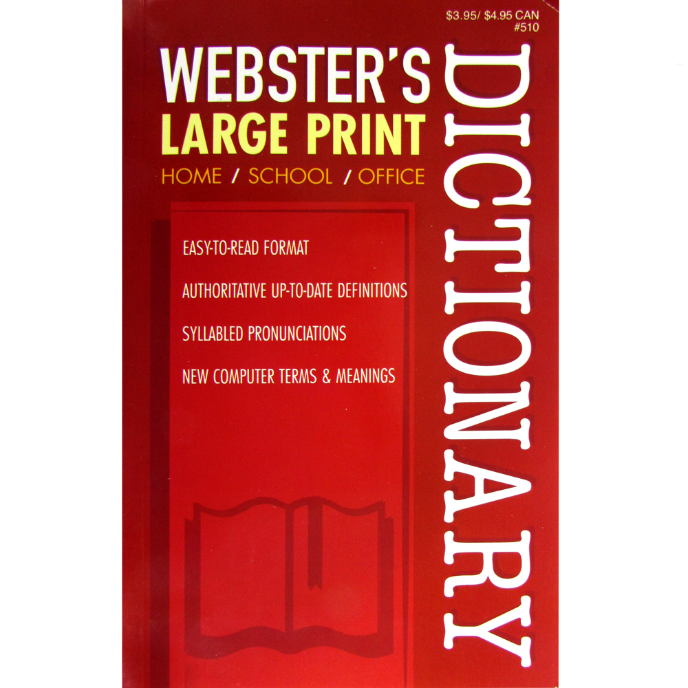 Wholesale Webster's Large Print Dictionary - 516 Pages(72xalt=