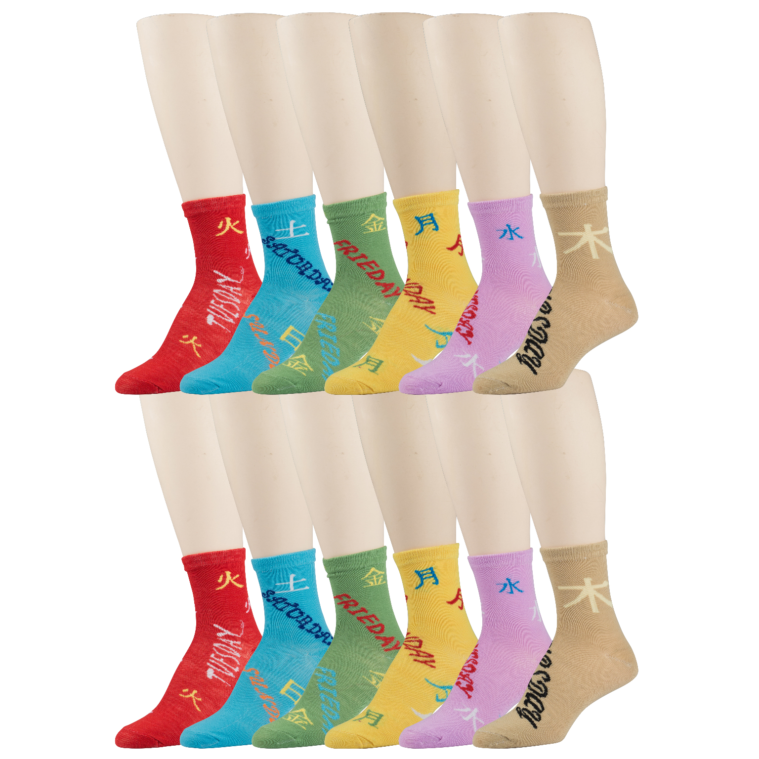 Wholesale Women's Days of the Week Crew Socks DollarDays