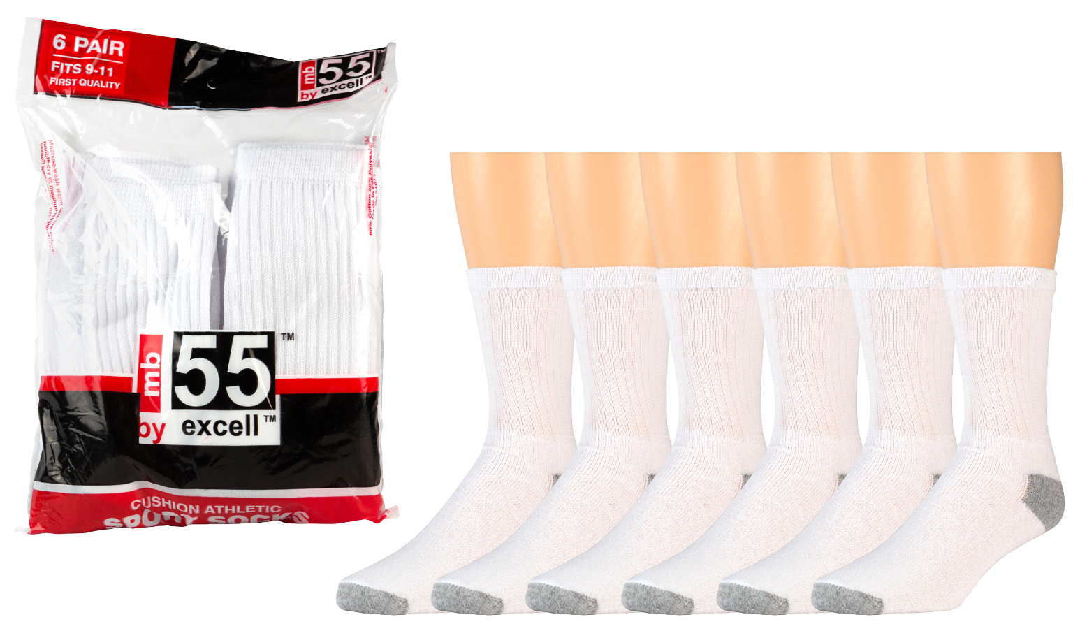 Wholesale Men's Crew Socks, Size 1013 in 6 Pack DollarDays