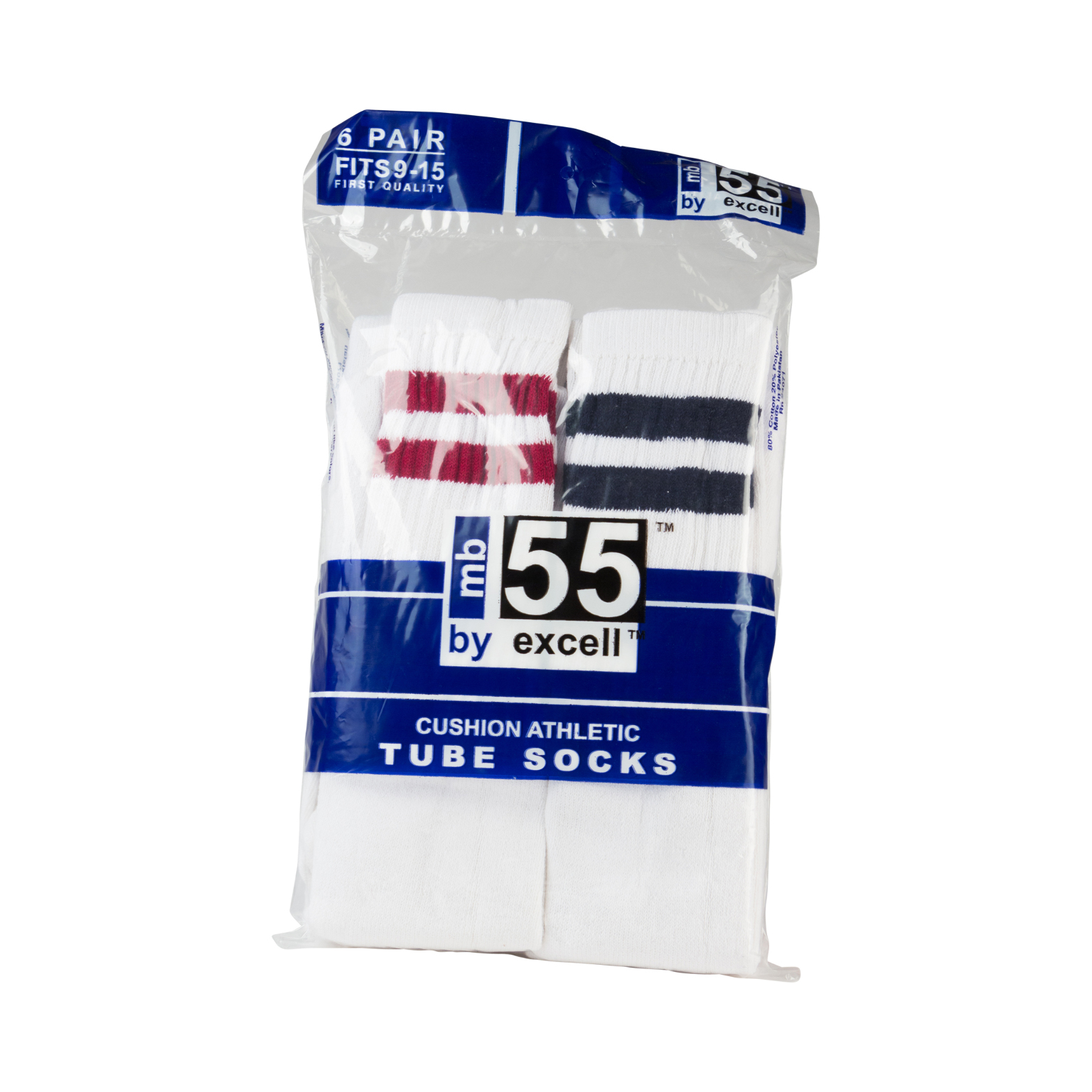 Wholesale White Tube Socks Striped, Cushioned