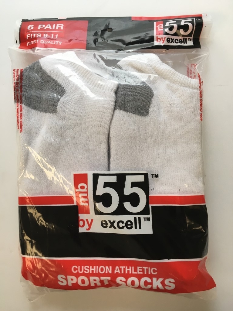 Wholesale White No Show Sport Socks Size 9-11(36xalt=