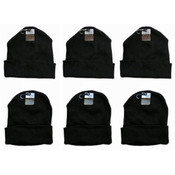 Adult Knit Hats with Cuff- Black