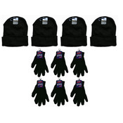 Winter Knit Hats and Gloves  -  Black Only