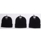 Kids Knit Hats-Black