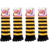 Women's Striped Toe Socks-Black &Gold