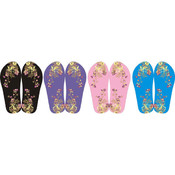 Ladies flip flops with flower patterns