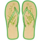 Women's Bamboo Flip Flops with Flowers