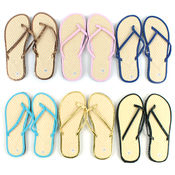 Women's Bamboo Style Flip Flops with Vinyl Straps