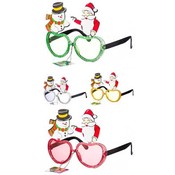Santa &amp; Snowman Party Glasses
