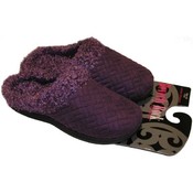 Ladies Slippers Quilted Curly Trim