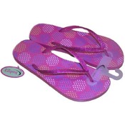 Women's Dotted Flip Flops w/ Glittered Straps