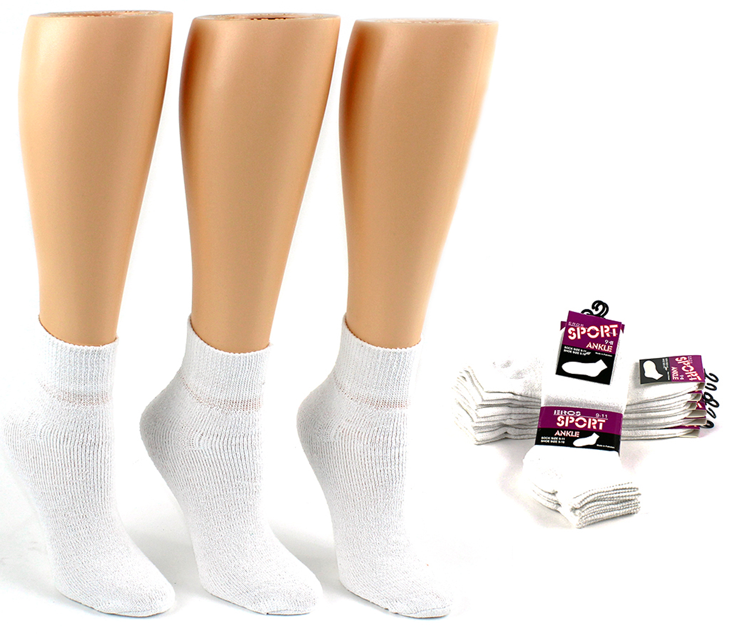 Bulk Women S White Ankle Socks Size 9 11