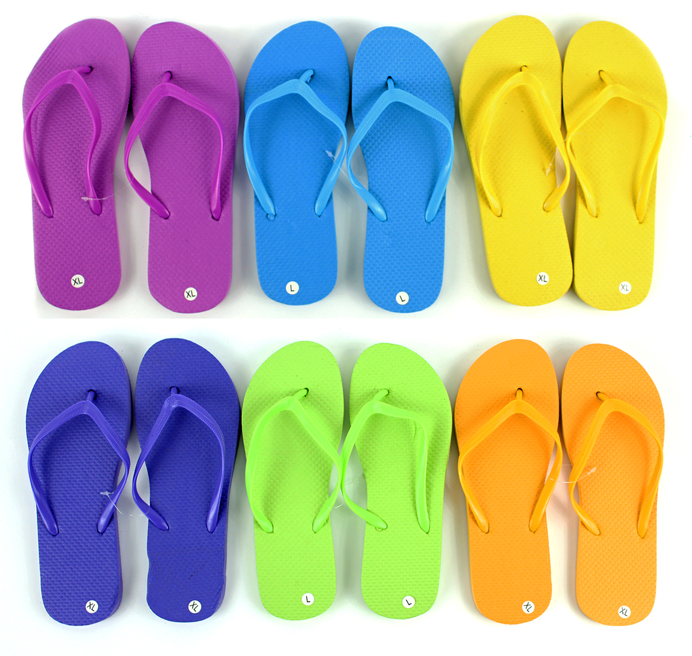 colored flip flops