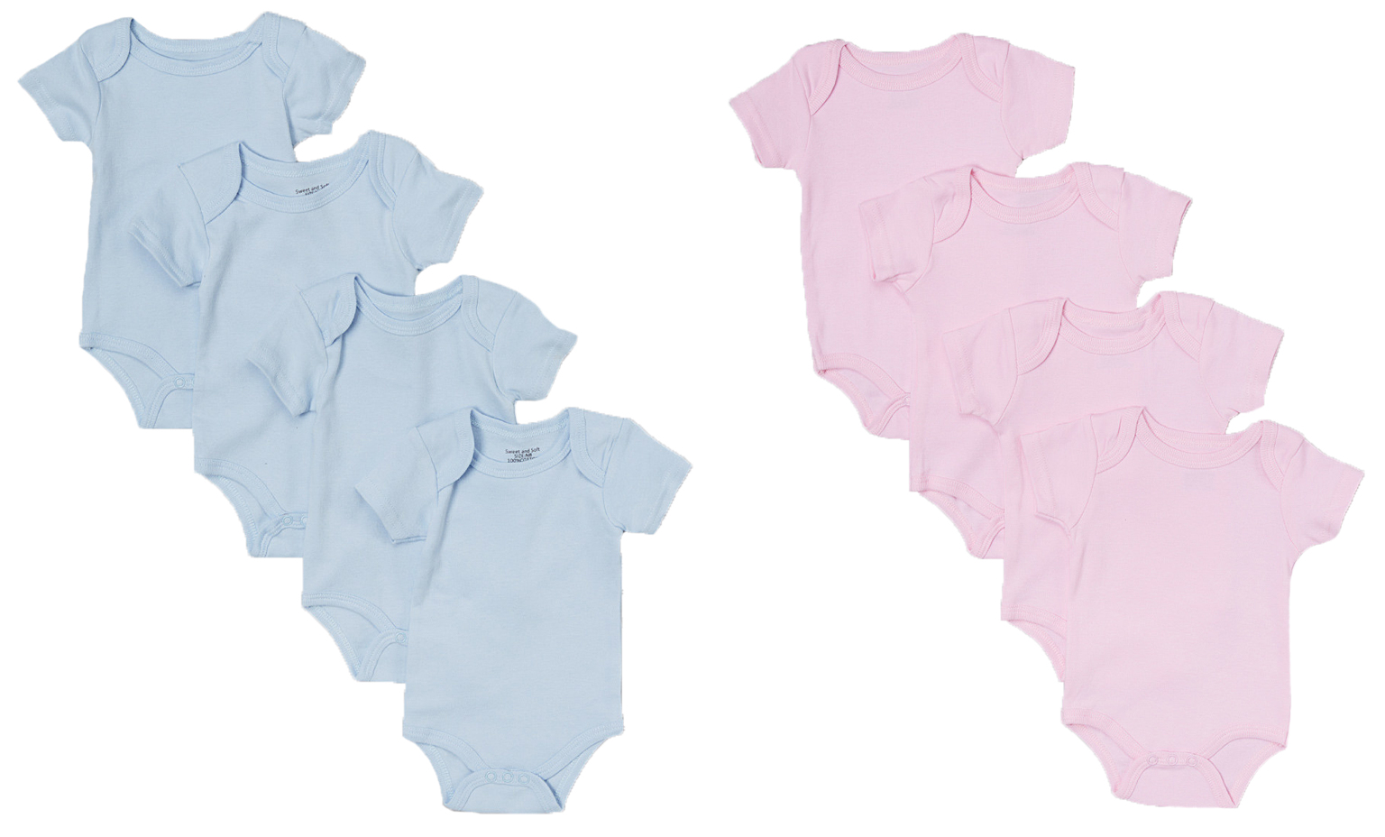 Wholesale Baby ShortSleeve Onesies Solid Colors 4Packs (SKU