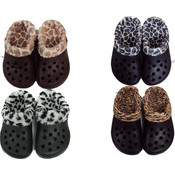Men's Fur Print Rubber Clogs