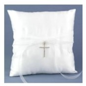 Silver Cross Ring Bearer Pillow