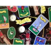 Old Tyme Golf Flat Wrapping Paper Wholesale Bulk