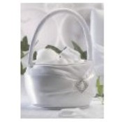 White Diamonds Flower Girl Basket