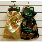 Poinsettia Brocade Gift Bag Wholesale Bulk
