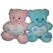 9" Baby I Love You Pink &amp; Blue Bears